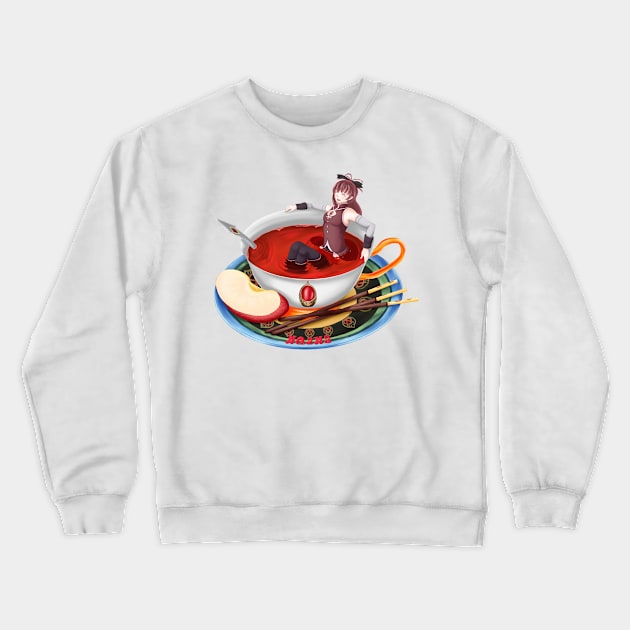 Kyoko in a Teacup Crewneck Sweatshirt by Antonydraws